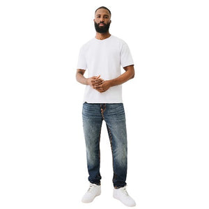TRUE RELIGION JEANS ROCCO NF PIKSTITCH 32IN TRAVIS DARK WASH