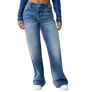 TRUE RELIGION TR X PB BIG T BOBBI BAGGY JEAN MEDIUM WASH