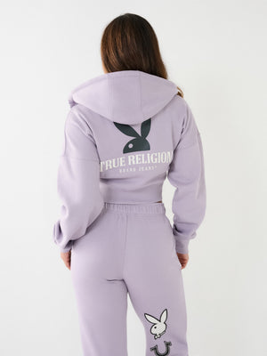 True Religion Full Zip Up Hoodie Lavender Aura