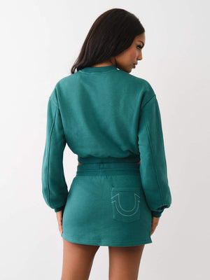 True Religion Sweater Ladies Arch Logo Bayberry