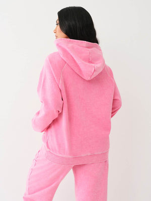 True Religion Washed Hoodie Ladies Magenta