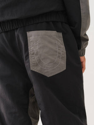 True Religion Jogger Colour Block Nylon Jogger Jet Black/Granite Grey