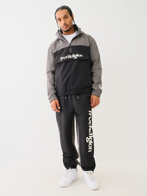 True Religion Jogger Colour Block Nylon Jogger Jet Black/Granite Grey