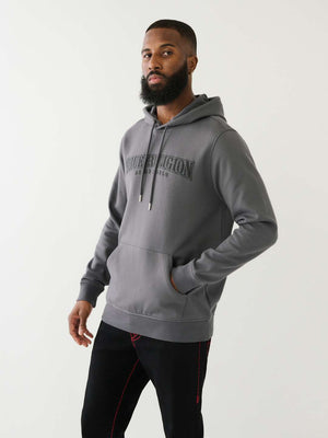 True Religion Sweater Painted HS Pullover Hoodie Iron Gate