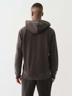 True Religion Sweater Vinatge Crackle Zip Up Hoodie Jet Black