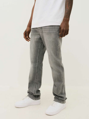 True Religion Jeans Ricky Sn Flap 34IN Chalk Grey Wash