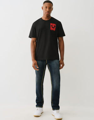 True Religion Rocco Super T Nf 32 In Jackknife Dark Wash