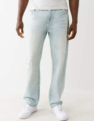 True Religion Bobby Supert Flap 32 In Lt Clearwater Wash With Rips