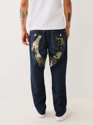 True Religion Jeans Bobby SN Flap LG Camo HS 32IN Subway Steel Dark Wash