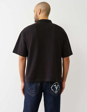 True Religion Ss Overt Patch Polo Jet Black