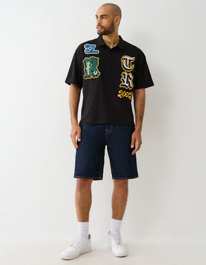 True Religion Ss Overt Patch Polo Jet Black