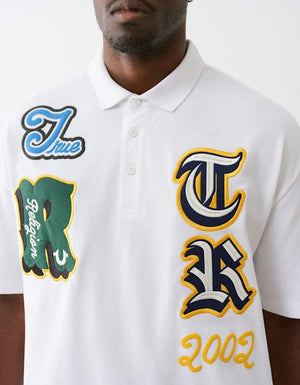 True Religion Ss Overt Patch Polo Optic White