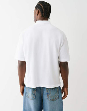 True Religion Ss Overt Patch Polo Optic White