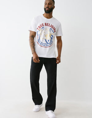 True Religion Billy Sn Flap Mesh 34In 2Sb Black Rinse