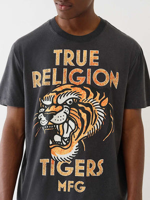 True Religion T-Shirt Mfg Tiger Vintage Jet Black