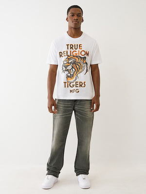 True Religion T-Shirt Mfg Tiger Vintage Optic White