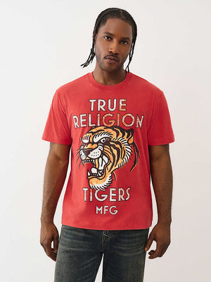 True Religion T-Shirt Mfg Tiger Vintage Trv Red