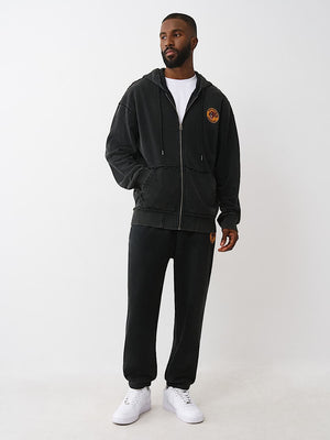 True Religion Tiger Vintage Zip Up Jet Black