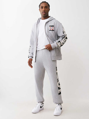 True Religion Jogger Terry Applique Heather Grey