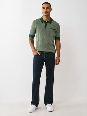 True Religion Ss Knit Polo Evergreen
