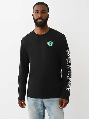 True Religion Ls Puff Print Tee Jet Black