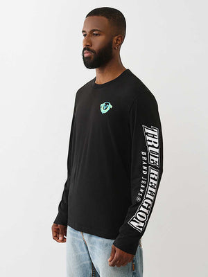 True Religion Ls Puff Print Tee Jet Black