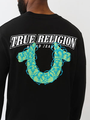 True Religion Ls Puff Print Tee Jet Black