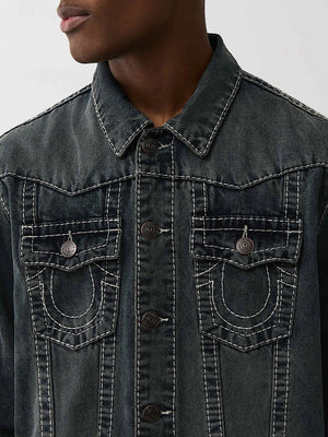 True Religion Denim Overall Big T Acoustic Session Blue Black Wash