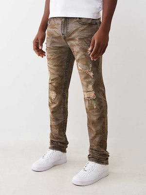 True Religion Stacked Rocco Sn No Flap Bullet Brown Wash With Rips