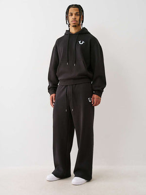 True Religion Bottoms Mesh Baggy Sweatpants Jet Black