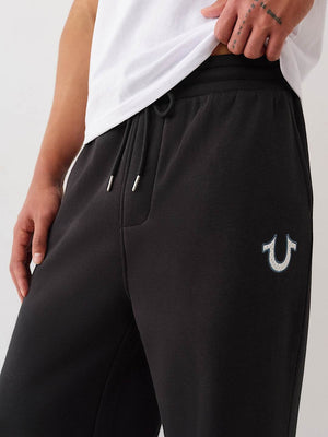 True Religion Bottoms Mesh Baggy Sweatpants Jet Black
