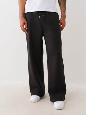 True Religion Bottoms Mesh Baggy Sweatpants Jet Black
