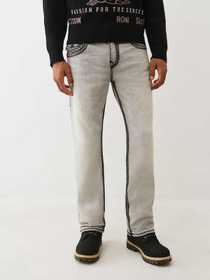 True Religion Jeans Ricky Super Qt Flap 34In Gritstone Grey Wash