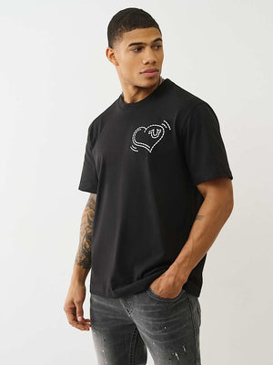 True Religion T-Shirt Ss Puff Cat Jet Black