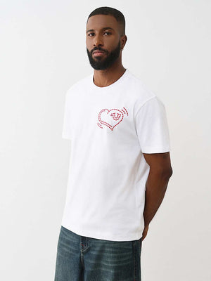 True Religion T-Shirt Ss Puff Cat Optic White
