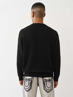 True Religion Sweater Ls Boxy Srs Jet Black