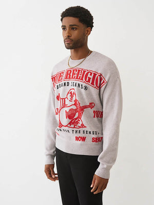 True Religion Sweater Ls Boxy Srs Heather Grey