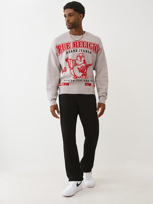 True Religion Sweater Ls Boxy Srs Heather Grey