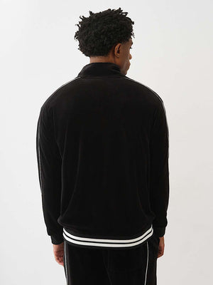 True Religion Jacket Velour Track Jet Black