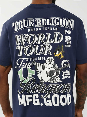 True Religion Ss World Tour Tee Dress Blue
