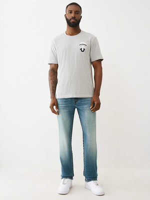 True Religion T-Shirt Ss Tr Globe Heather Grey