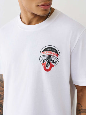 True Religion T-Shirt Ss Tr Globe Optic White