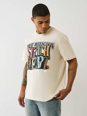 True Religion T-Shirt Ss Build Destroy Rebuild Birch