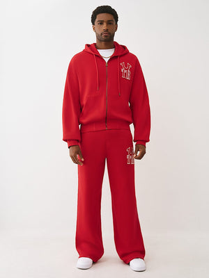 True Religion Jacket Rib Stitch Dept Boxy Zip Up Trv Red