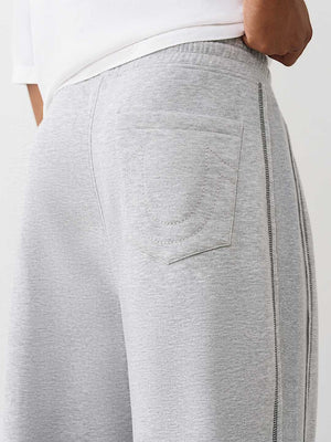 True Religion Sweatpants Rib Stitch Dept Baggy Heather Grey