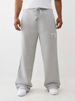 True Religion Sweatpants Rib Stitch Dept Baggy Heather Grey