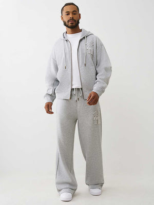 True Religion Sweatpants Rib Stitch Dept Baggy Heather Grey