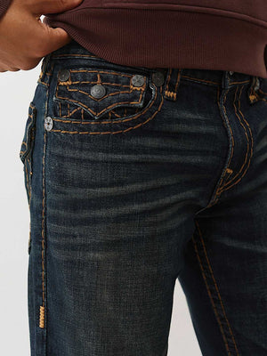True Religion Jeans Ricky Flap Super T 34In Midnight Spark Dark Wash