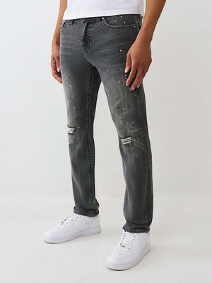 True Religion Rocco Big T Flap 32In Distortion Grey Wash With Rips