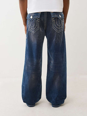 True Religion Jeans Velvet Vinny Super T Flap 34In Blue Velvet Wash